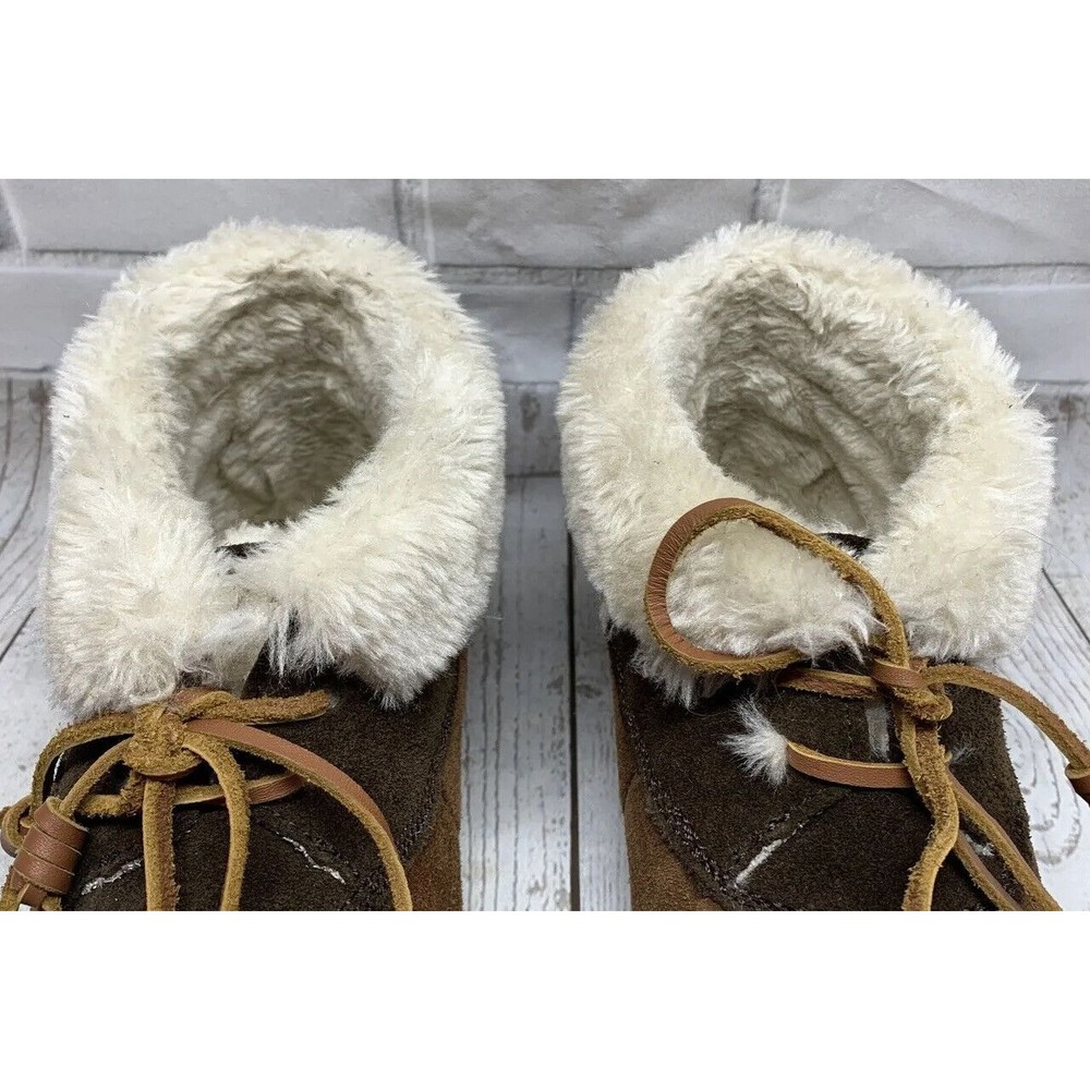 Size 7M - Sperry Top Sider Women's boots WSW5003 Brown Suede Leather w/ Faux Fur - Picture 8 of 12